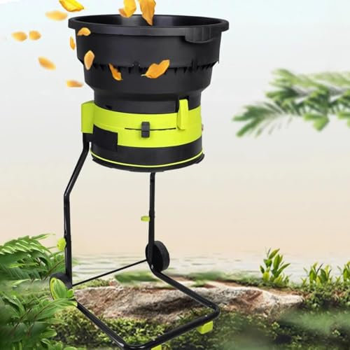 CraftNestUK Elektrisk trädgårdsförstörare, 2 500 w stor tratt öppen gräsklippare, 8 000 varv/min blad och gren dokumentförstörare och flisare med skräppåse