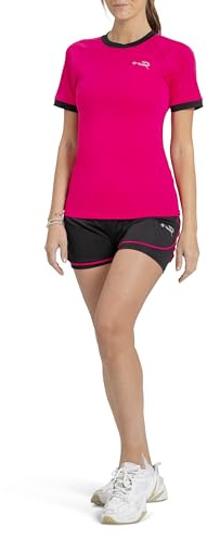 Maglia Padel Donna | Debby (IT, Testo, S, Regular, Regular, Fucsia)