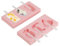 2 Ghiaccioli - Stampi ghiaccioli, Silicone Alimentare, Antiaderente Flessibile, Facile da Usare e Pulire, Ideale per Gelati Fatti in Casa e Dessert Estivi (18,2x9,1x2,3cm) (Rosa)
