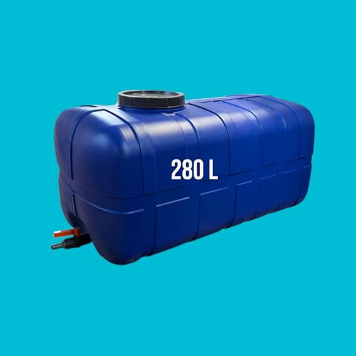 Jordan & Jordan - Réservoir d'eau Potable 280L Bleu | sans BPA | Filetage 3/4 intégré avec vanne de vidange| Fabriqué en UE | Convient pour Les Aliments.