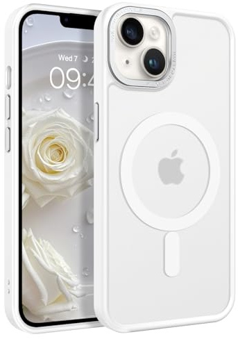 GaoBao für iPhone 14 Hülle, Handyhülle iPhone 14 [Kompatibel mit MagSafe] Durchscheinende Matte Magnetische Stoßfeste Anti-Fingerabdruck Schutzhülle Handyhülle für 6.1 Case, Weiß