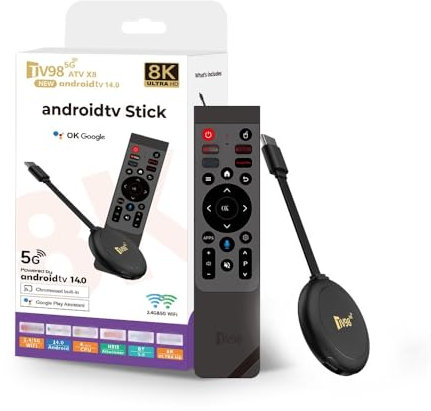 Android 14.0 TV Box,2025 Smart TV STICK box, Streaming Stick 8K,RAM 2GB ROM 16GB Dual WiFi 2.4G/5.8G 10K HDR HD Streaming Media Player
