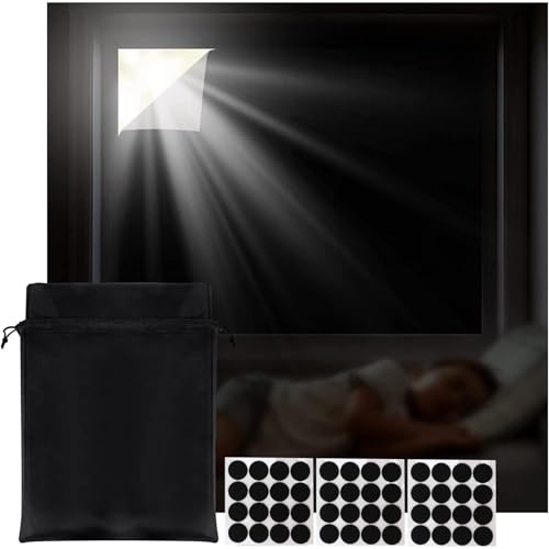 Blackout – Estor 100% opaco y aislante del calor, se puede cortar hasta 400 x 150 cm, incluye cinta adhesiva y tiras de velcro, para trabajadores por turnos de autocaravanas, ligero y portátil