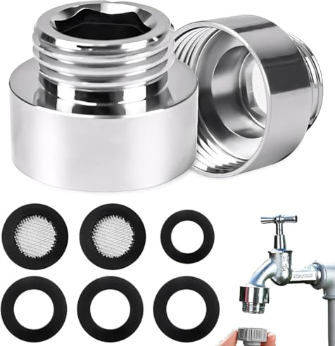 GNALIA 1 Pezzi Raccordo Filettato Adattatore per Rubinetto in Metallo Connettori per Aeratore Riduttore in Acciaio Inox per Tubo Collegamento Conversione