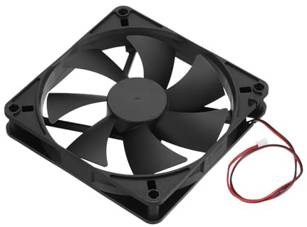 sourcing map 1 Pcs DC12V Brushless Cooling Fan DC12V 0.35A 140x140x25mm 2Pin 2Wire High Speed Quiet for 3D Printer Computer Case Video Equipment DIY Ventilation Project 3000-4600RPM