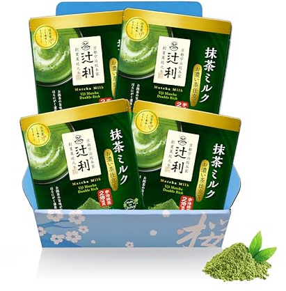 Tsujiri Matcha Latte Uji Double Rich Milk, 600g, 4 Pack Gift Box, Kyoto Japan