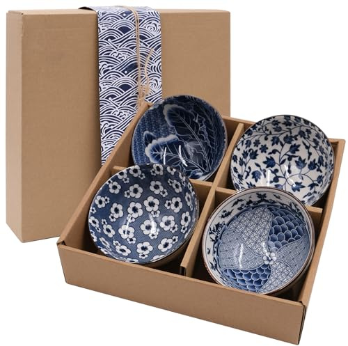 Fahibin bols en porcelaine pour soupes 300 ML, 4 Bol Petit Dejeuner Ceramique,bols à dessert en porcelaine Pour Les CéRéAles, Les Desserts Et Les Fruits