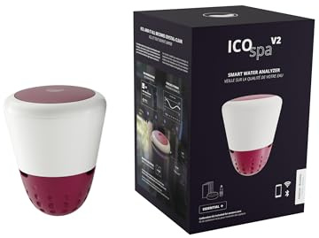 Ondilo ICO Spa V2 Essential+ Chlore Brome – Analyseur d’Eau connecté Spa | Mesures 1 fois/heure pH, ORP, température de l’eau – Kit de calibration inclus - Recommandations personnalisées