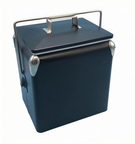 Ronyme Glacière Isotherme Extérieure Glacière Rigide Coffre à Glace Conteneur Froid Métal à Couvercle et Fermeture Rigide Mousse 13L Adaptée au Camping Pique-Nique