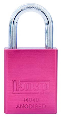 Kasp K14040REDD Lucchetto, alluminio solido, 38 mm, rosso