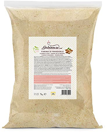 Farina di Mandorle Dolcincasa – 1 KG – Mandorle Macinate Fini per Pasticceria, Macaron, Torte, Biscotti, Crostate e Dessert