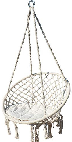 ALEOS. Design Hängesessel Stoffsessel Schwebesessel Hängekorb Cruz mit Kissen (ohne Holzgestell)