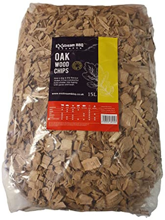 Exstream BBQ Barbecue Smoking Wood Chips *Up To 30 Great Flavours in 3, 15 & 30 Litres* (Oak 15 Litre)