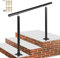 Happybuy Pasamanos de Escalera 91,4 cm, Barandilla Altura 86,4 cm para Aire Libre e Interiores, Espesor 2 mm, Rango Ajustable, Color Negro