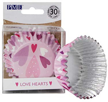 PME Pirottini rivestiti in Alluminio di San Valentino, (30 unità), Cuori Rosa d'Amore