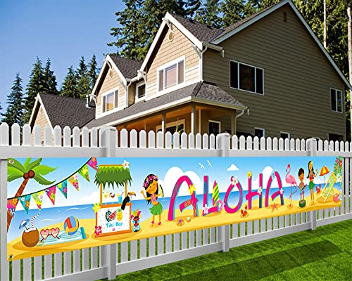HOWAF Aloha Banner für Hawaiianische Dekoration, langer Stoff, tropischer Sommer-Party, Garten, Außenwand, Strand, Pool, Tiki, Luau, 270 x 35 cm