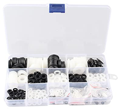 HALJIA 480 Stück Unterlegscheiben Kunststoff Beilagscheiben Nylon Isolierscheiben Flache Scheibe Flat Washer für Schrauben Industrie Befestigung, M2 M2.5 M3 M4 M5 M6 M8 M10 M12