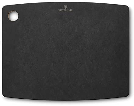 Victorinox Planche à Découper, Gourmet Serie, Cutting Board M 36.8 x, 28.6 x, 0.9, Rainure à Jus, Ménage les lames, Lavable au lave-vaisselle, Noir