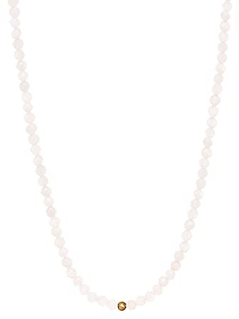 BERGERLIN Naturstein Perlenkette Damen Herren, facettiert, Gold/Silber | Facettierte Naturstein Perlenkette: bunte Halskette Damen & Herren, echte Edelsteine – vom deutschen Prüflabor bestätigt.