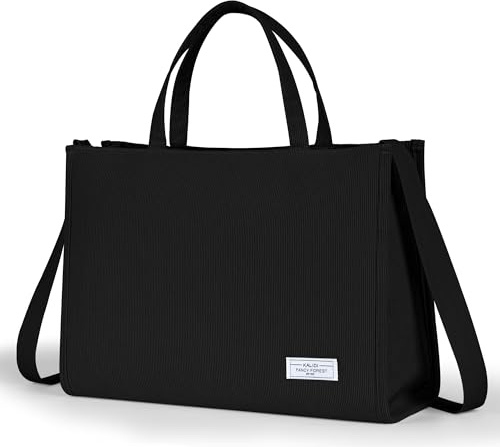 KALIDI Cord Tasche Umhängetasche Damen mit Reißverschluss, Handtasche Schultertasche Shopper für Schule Arbeit Alltag Lässige