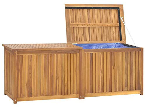 Tidyard Cassa da Giardino,Baule da Giardino Legno,Cassapanca Contenitore da Esterno,Cassapanca da Giardino per Esterno,Baule da Esterno Grande 150x50x55 cm in Legno Massello di Teak