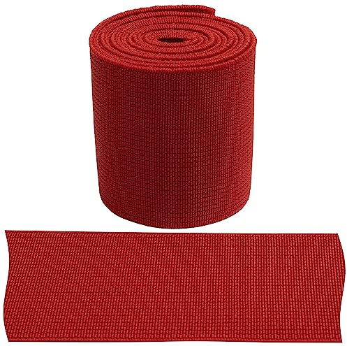 AERZETIX - C67416 - Elástico plano tejido 1 metro - anchura 50mm - color rojo - en poliéster y látex - confección mercería costura ropa tela cinturón pantalones falda