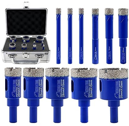 SHDIATOOL Diamond Core Drill Bits Set Diamond Finger Bits Chamfer Bits Hole Saw Tile Cutter for Porcelain Tile Marble Ceramic Granite,6/6/6/8/10/12/20/25/28/32/35mm