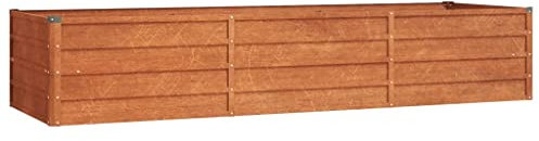 vidaXL Hochbeet, Hochbeet für Garten Balkon Terrasse, Kräuterhochbeet zum Selber Bauen, Gemüsebeet Pflanzkübel aus Metall, Grau Cortenstahl