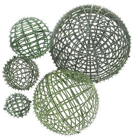 HOMSFOU Blumenarrangement Ball Innendeckel 25X25X25Cm Kunststoff Stützkäfig Für Deko Blumen Kugelrahmen Zimmerpflanzen Pflanzenstützen