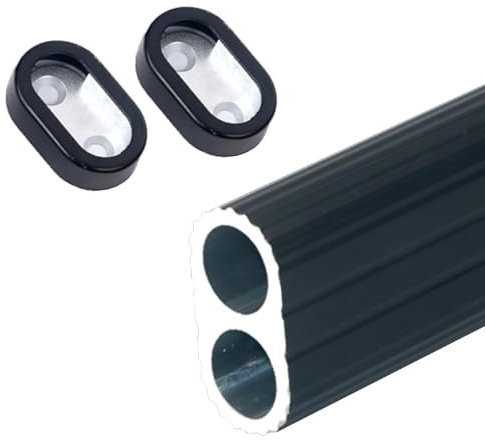 Schrankrohr Wandgarderobenstangenstange mit Sockel, Metall-Schrankverlängerung, Hängestange Lang, 40–145 cm, Platzsparende Wäschetrockenstange, Raumteilerstange ( Color : Black , Size : 70cm(27 1/2)