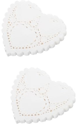 Ciieeo 600stücke Herz Papieruntersetzer Elegante Tischsets Für Hochzeiten Geburtstagsfeiern Valentinstag Und Desserts Dekorative Tortenspitzen Für Ansprechende Präsentation