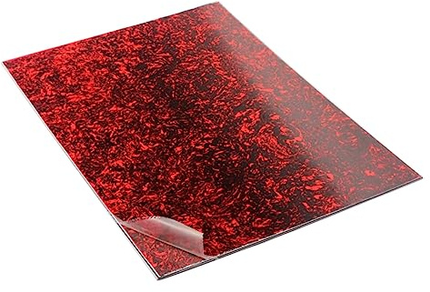Rotes Schlagbrettmaterial 44x29cm für Akustikgitarre, Acryl Pvc | 3-lagiger Rohling zum Zuschneiden, Schützt die Oberfläche, Leicht Anzubringen, Formstabil, Schönes Design