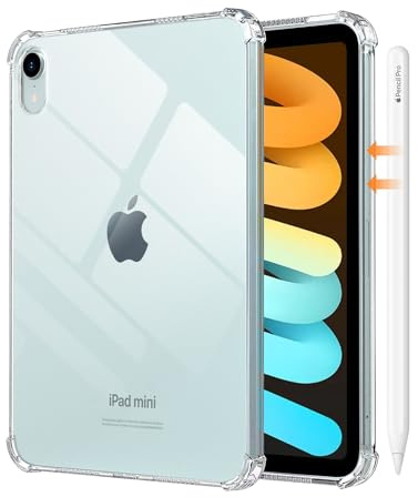 MoKo Clear Case for iPad Mini (A17 Pro)7th/6th Gen 2024/2021, Clear | Lightweight Flexible Soft TPU Anti-Scratch Ultra Clear Cover, Shockproof Transparent Flexible Back Cover Easy Installation