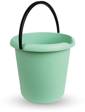 Cubo (1 Unidad) para el hogar, 5 litros, Cubo de Limpieza de plástico Estable, Apto para Alimentos, sin BPA, (Verde)