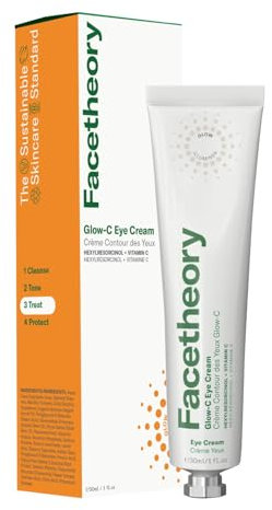 facetheory Glow-C Under Eye Cream (Unscented) - Anti-Aging Eye Cream with Vitamin C to Brighten, Firm & Minimise Fine Lines - Daily Eye Cream for Glowing Skin (30 ml)