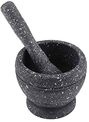 Ensemble mortier et Pilon - Granit Non Poli de 2 Tasses - Broyer, écraser et écraser et Plus Encore - Facile à Utiliser et à Nettoyer - Mortier et Pilon en Pierre Solide de Grande Taille