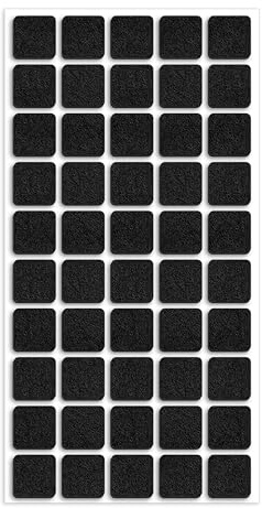 50 pezzi 20mm quadrato feltrino per sedie，nero feltrini per sedie，feltrini per mobili pesanti，feltrini adesivi