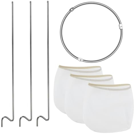 Veesper Jam Making Kit, Nylon Jelly Bags for Straining with Stainless Steel Holder Detachable Washable Jelly Bag Strainer Jam Making Equipment for Juice, Soy Milk & More