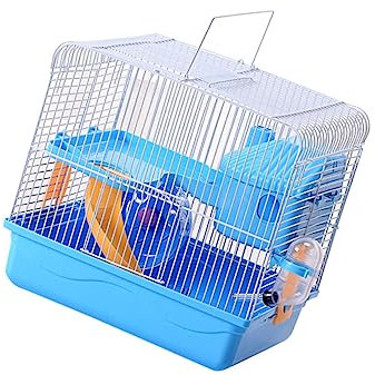 Sosoport Doppelschichtiger Hamsterkäfig Kleintierhaus Aus Kunststoff Mit Großem Türzugang Und Auslaufsicherem Wasserkrug Für Hamster Und Chinchillas