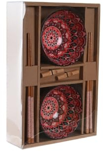 SUSHI SET 6 BAMBU GRES 30X21X7 MANDALA ROSA