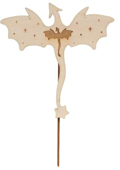Handgefertigtes Drachen-Bücherregal Deko,Holz-Drachenfigur mit Flügeln,Dekorative Buchstütze,Geschenk für Bücherliebhaber,Deko-Ornament für Bücherregal (1)