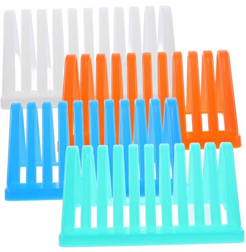 TOPBATHY 4stücke Dreieckiges Labor-glasslide-trockengestell Farblich Sortiert Platzsparender Mikroskop-objektträgerhalter Stabiler Glas-rack Für Sichere Trocknung Und Praktische Aufbewahrun