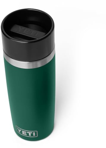YETI Rambler 16 oz Travel Bottle, Stainless Steel, Vacuum Insulated with Leakproof Commuter Cap, Black Forest Green