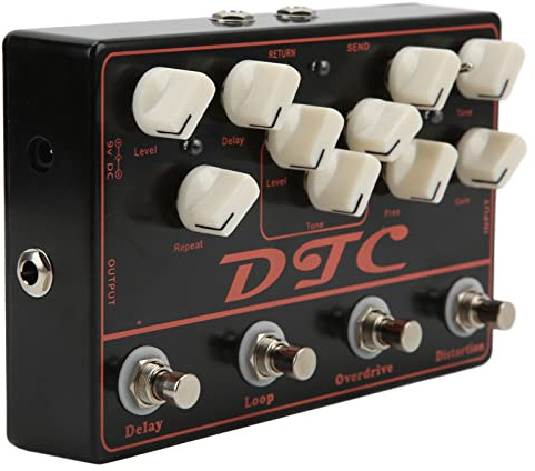 Gitarrenpedal, 4 in 1 Effekt, Synthesizer, Hochgewinn Verzerrung, Overdrive, Delay Pedal, für Musiker, Gitarre, Bass, Studio, Live Performance