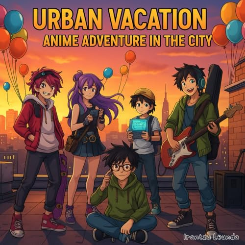 URBAN VACATION: ANIME ADVENTURE IN THE CITY - Libro de Colorear para Niños y Jóvenes (Estilo Manga Japonés): ANIME ADVENTURE IN THE CITY