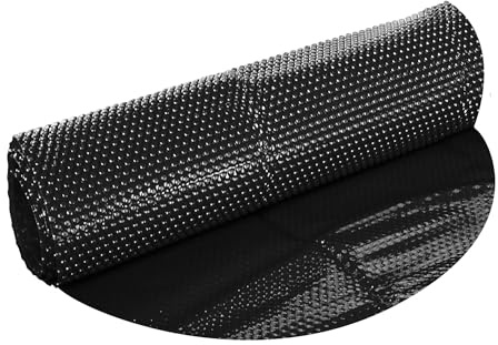 VIALIA Solarfolie schwarz rund, 120µ, Ø3,05m, Noppenfolie Poolabdeckung zuschneidbar, Poolheizung Wärmeplane