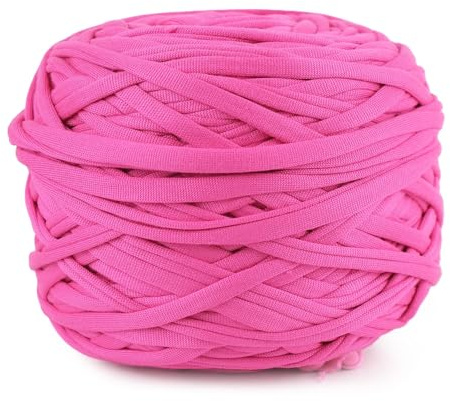 CUEMOON Fettuccia per Borse a Uncinetto, 285g/100m Filati per Borse Uncinetto, Cordoncino per Borse, Cestini, Tappeti, Fai da Te, Decorazioni, Artigianato (rosa antico)