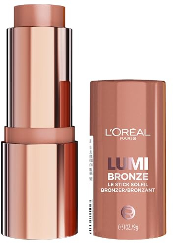 L'Oreal Paris Lumi Bronze Le Stick Soleil Bronzer Stick, Cream-To-Powder Bronzer For A Sunkissed Face Makeup Glow, 100 Sunkissed Rosé