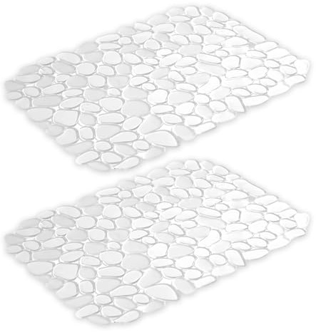 2 tappetini per lavello in silicone, antiscivolo, protezione regolabile per cucina, con design cavi, per piatti, verdure, non scivola, tappetino in silicone