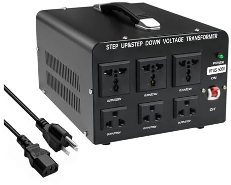 Transformador Voltaje 5000 W/2000 W para Electrodomésticos CA 110 V-220 V/220 V-110 V Elevador/Reductor Transformador(VTUS-5000)